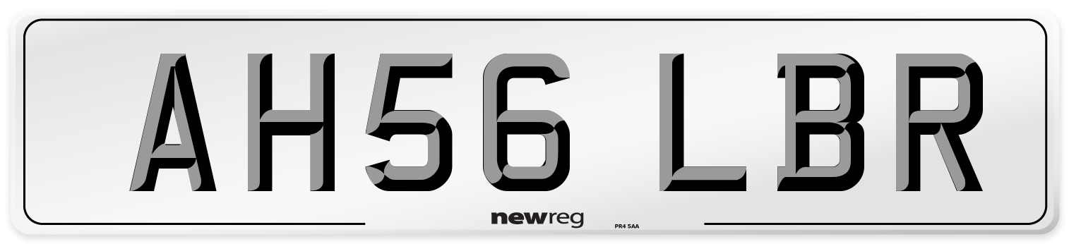 AH56 LBR Number Plate from New Reg